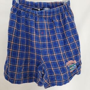Florida Gator Blue and Orange Flannel Plaid Men's Shorts Large